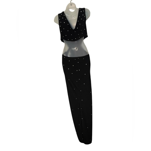 Mac Duggal 68353 Black Rhinestone Gown 18W NWT Open Back Jersey Evening Dress - Picture 5 of 6